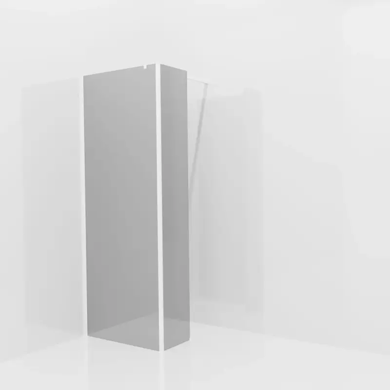 Meistverkauft Balmani Modular Walk-In Dusche mit fester Seitenwand: 80 x 200 cm, Reflex-Spiegelglas, Profil Weiß matt