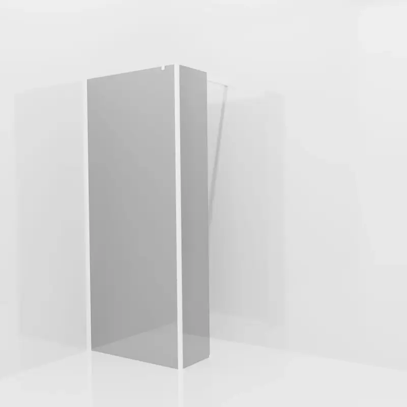 Balmani Modular Walk-In Dusche mit fester Seitenwand: 90 x 200 cm, Reflex-Spiegelglas, Profil Weiß matt Knallerangebot