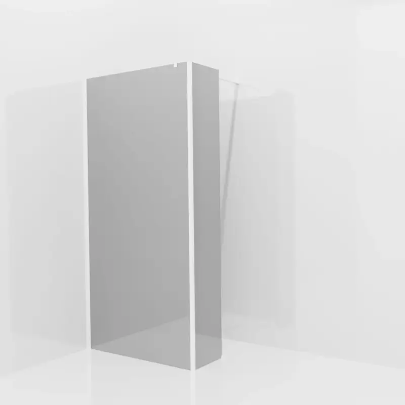 Balmani Modular Walk-In Dusche mit fester Seitenwand: 100 x 200 cm, Reflex-Spiegelglas, Profil Weiß matt Solange Der Vorrat Reicht