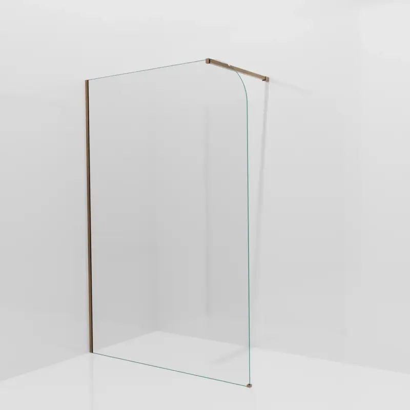 Neue Ware Balmani Modular Walk-In Dusche: 140 x 200 cm, Klarglas abgerundet, inklusive Coating, Profil Brushed Rosegold