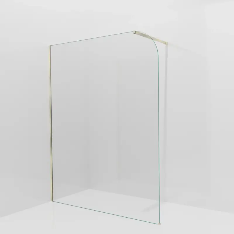 Balmani Modular Walk-In Dusche: 160 x 200 cm, Klarglas abgerundet, inklusive Coating, Profil Brushed Champagne Gold Bestseller