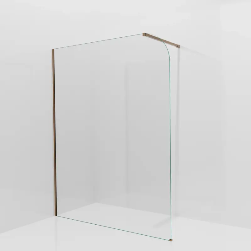Balmani Modular Walk-In Dusche: 160 x 200 cm, Klarglas abgerundet, inklusive Coating, Profil Brushed Rosegold Saisonangebot