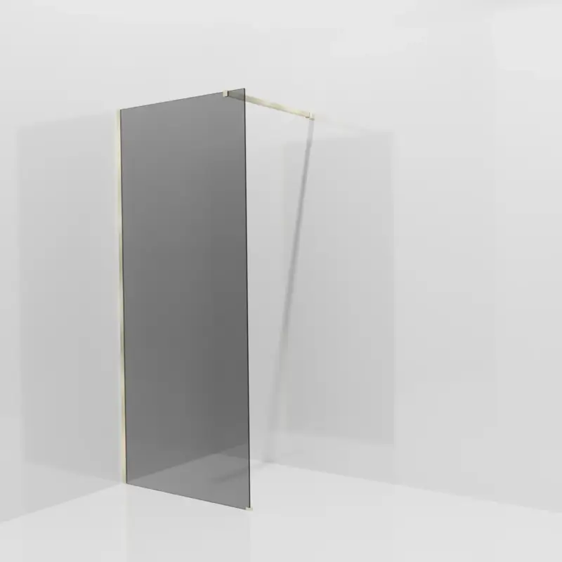 Balmani Modular Walk-In Dusche: 90 x 200 cm, Rauchglas, inklusive Coating, Profil Brushed Champagne Gold Finale Aktion