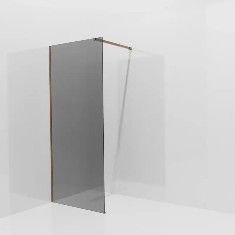 Balmani Modular Walk-In Dusche: 90 x 200 cm, Rauchglas, inklusive Coating, Profil Brushed Rosegold Angebot