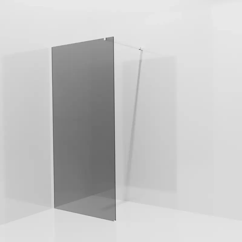 Balmani Modular Walk-In Dusche: 100 x 200 cm, Rauchglas, inklusive Coating, Profil Chrom glänzend Schneller Versand