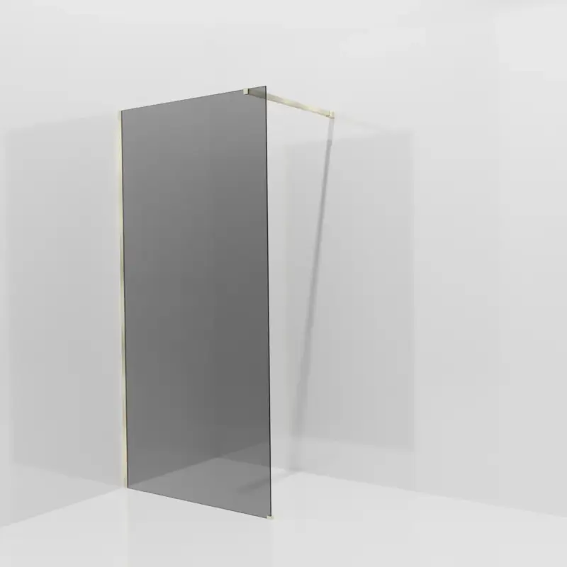 Sonderaktion Balmani Modular Walk-In Dusche: 100 x 200 cm, Rauchglas, inklusive Coating, Profil Brushed Champagne Gold