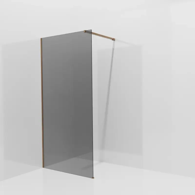 Balmani Modular Walk-In Dusche: 100 x 200 cm, Rauchglas, inklusive Coating, Profil Brushed Rosegold Super-Preis