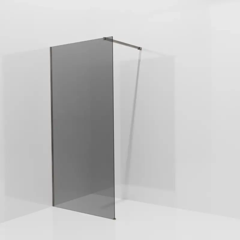 Neu Balmani Modular Walk-In Dusche: 100 x 200 cm, Rauchglas, inklusive Coating, Profil Brushed GunMetal