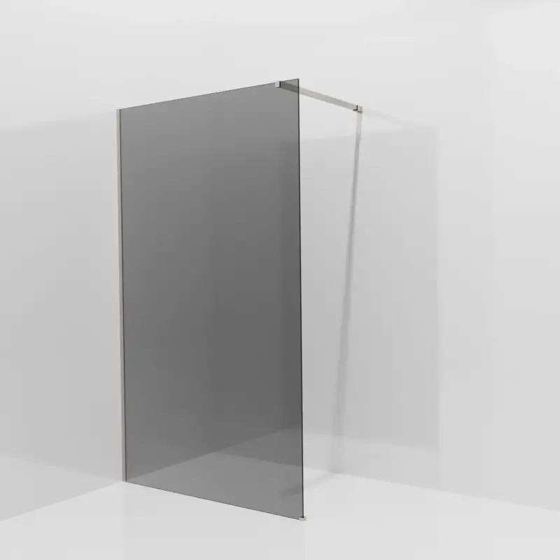 Markenware Balmani Modular Walk-In Dusche: 120 x 200 cm, Rauchglas, inklusive Coating, Profil Brushed CoolMetal