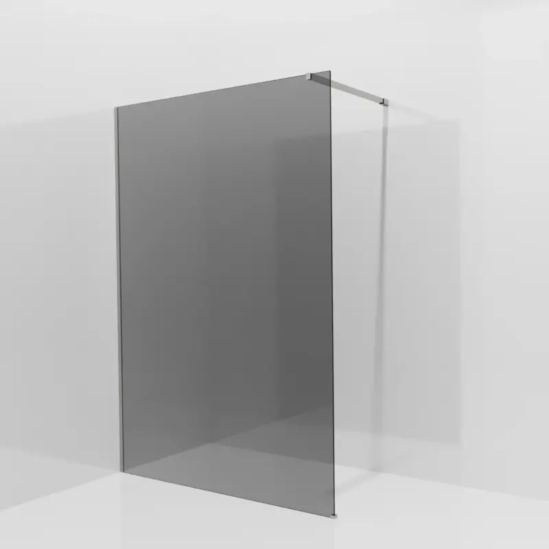 Balmani Modular Walk-In Dusche: 140 x 200 cm, Rauchglas, inklusive Coating, Profil Brushed Inox Neue Kollektion