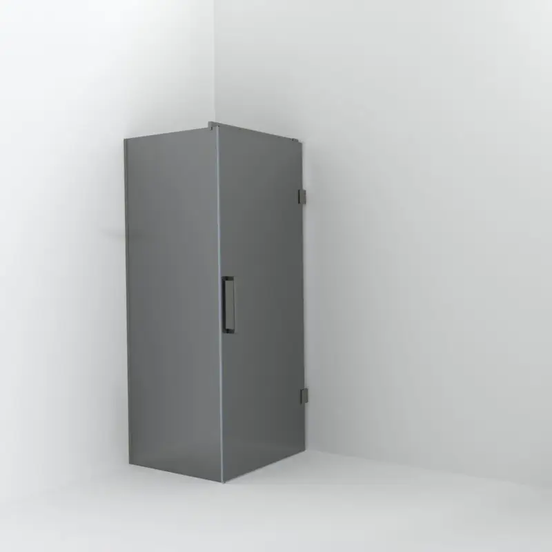 Balmani Modular Walk-In Dusche mit Tür: 80 x 200 cm mit Tür 90 cm, Reflex-Spiegelglas inklusive Coating, Profil Brushed Inox Echt