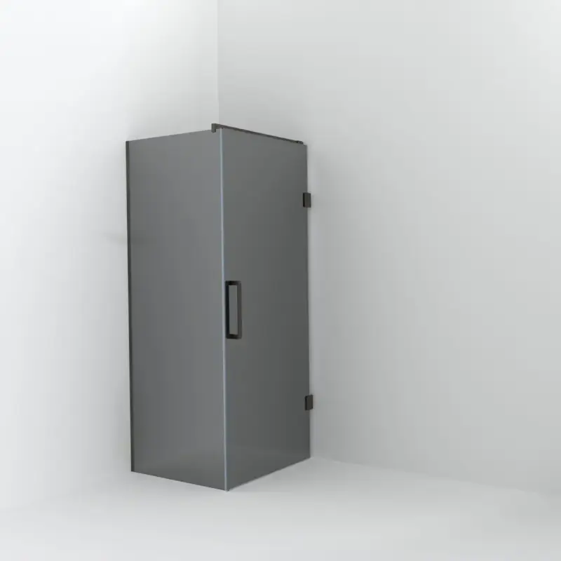 Balmani Modular Walk-In Dusche mit Tür: 80 x 200 cm mit Tür 90 cm, Reflex-Spiegelglas inklusive Coating, Profil Brushed GunMetal Ausverkauf