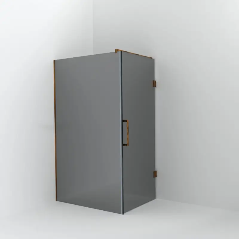Rabatt Balmani Modular Walk-In Dusche mit Tür: 120 x 200 cm mit Tür 90 cm, Reflex-Spiegelglas inklusive Coating, Profil Brushed Rosegold