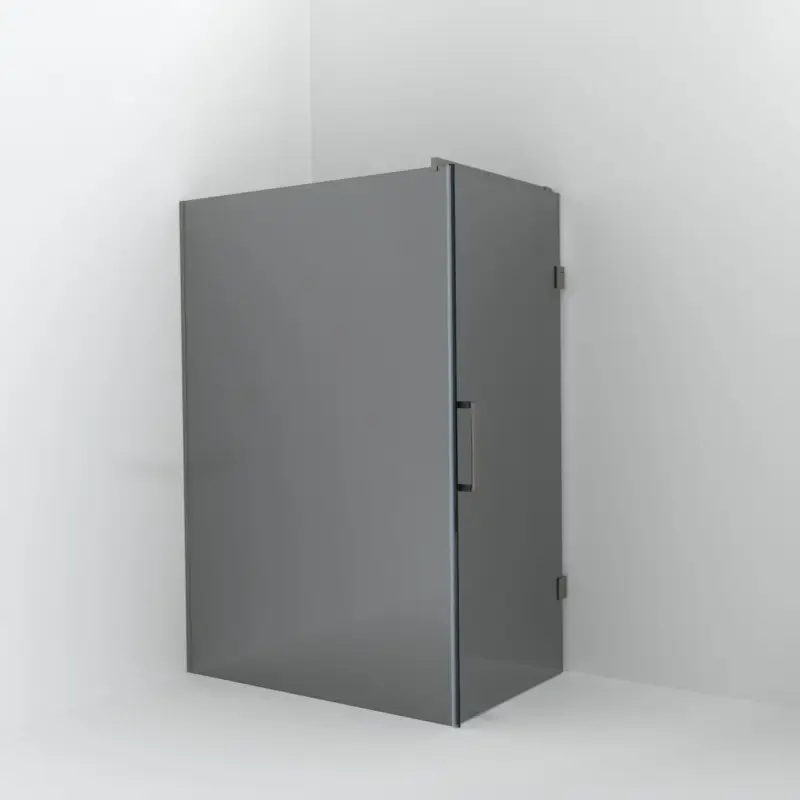 Solange Der Vorrat Reicht Balmani Modular Walk-In Dusche mit Tür: 140 x 200 cm mit Tür 90 cm, Reflex-Spiegelglas inklusive Coating, Profil Brushed Inox