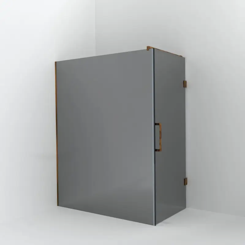 Begrenztes Angebot Balmani Modular Walk-In Dusche mit Tür: 160 x 200 cm mit Tür 90 cm, Reflex-Spiegelglas inklusive Coating, Profil Brushed Rosegold