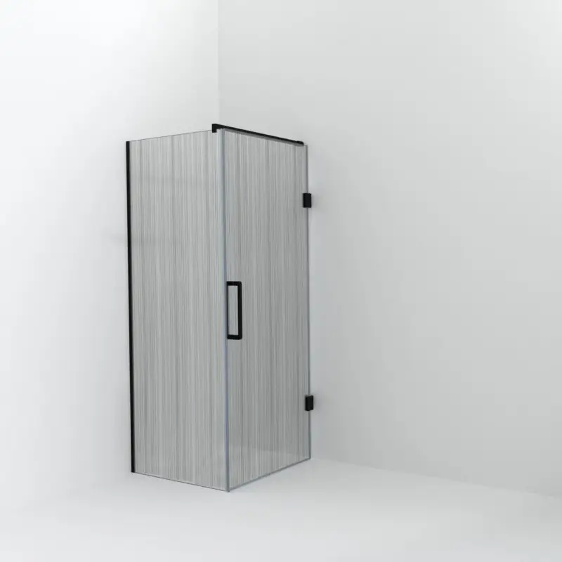Schneller Versand Balmani Modular Walk-In Dusche mit Tür: 80 x 200 cm mit Tür 90 cm, Mikado inklusive Coating, Profil Schwarz matt