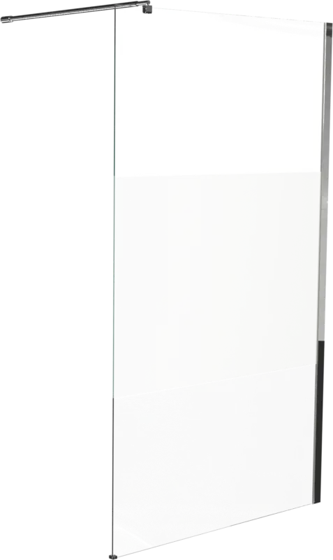 Linie Walk-In Walk-In Dusche: 100 x 200 cm, Klarglas mit satiniertem Streifen, Chrom Profil, glänzend Letzte Chance