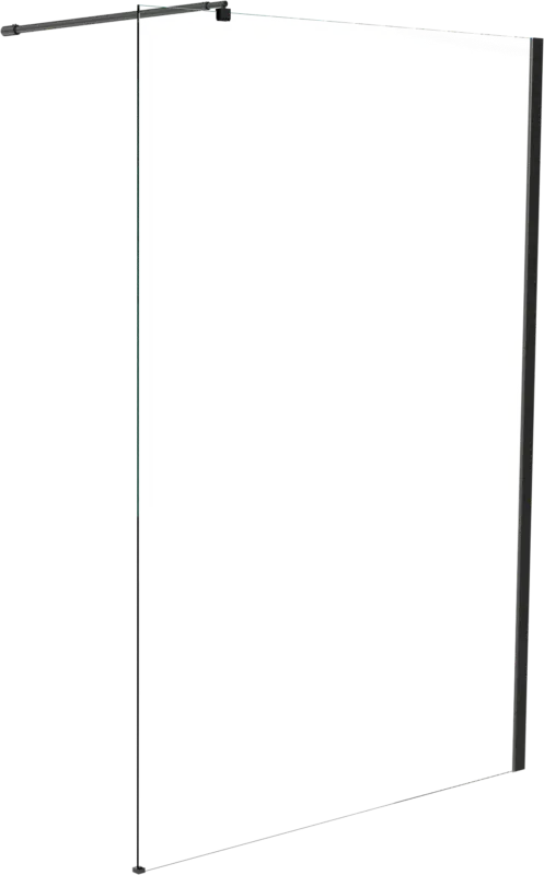 Ausverkauf Linie Walk-In Walk-In Dusche: 120 x 200 cm, Klarglas, Schwarzes Profil, matt