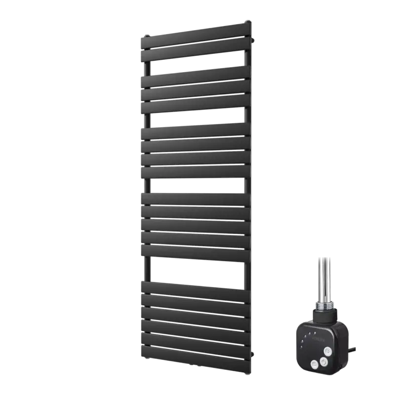 Vipera Vulcan Einzel Handtuchheizkörper 70 x 190 cm Elektrische Heizung Schwarz matt Seiten- und Mittelanschluss 1200W, inkl. Widerstand Jetzt Kaufen