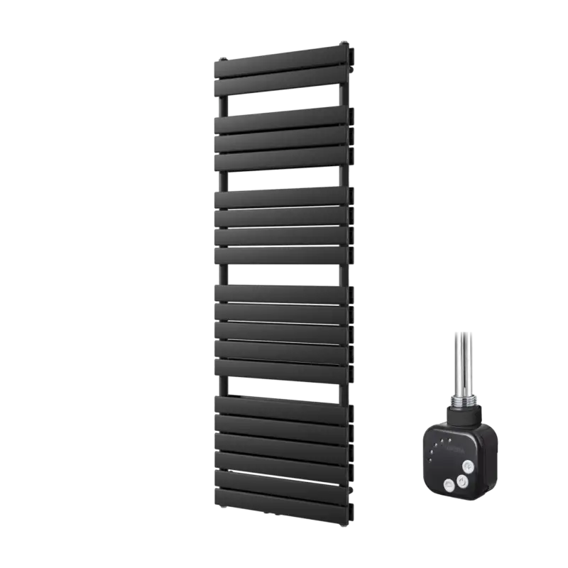 Preiswert Vipera Vulcan Doppel Handtuchheizkörper 60 x 183,5 cm Elektrische Heizung Schwarz matt Seiten- und Mittelanschluss 1.500W, inkl. Widerstand