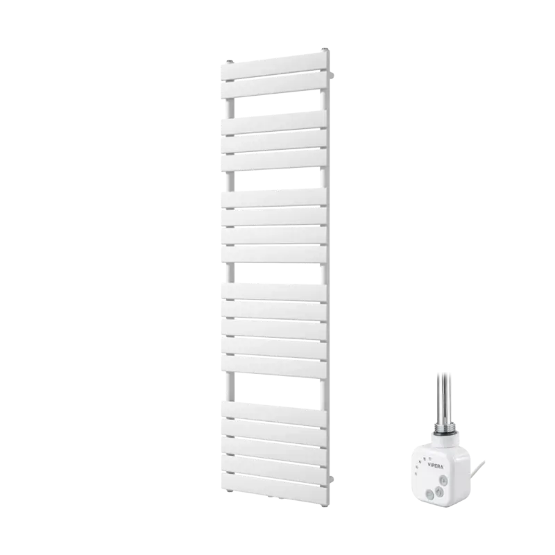 Expressversand Vipera Vulcan Einzel Handtuchheizkörper 50 x 180 cm Elektrische Heizung Weiß matt Seiten- und Mittelanschluss 800W, inkl. Widerstand