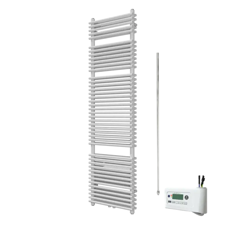 Bestpreis Vipera Alegria Doppel Handtuchheizkörper 50 x 180 cm Elektrische Heizung weiß matt Seiten- und Mittelanschluss 1.250W, inkl. Widerstand