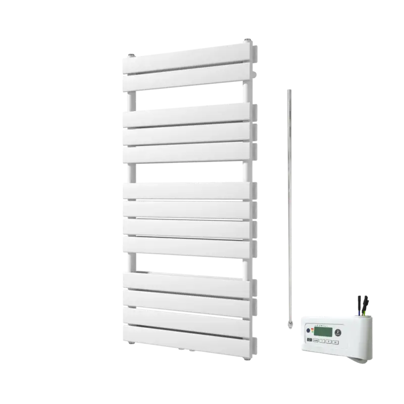 Vipera Vulcan Doppel Handtuchheizkörper 60 x 123 cm Elektrische Heizung weiß glänzend Seiten- und Mittelanschluss 1.000W, inkl. Widerstand Direktkauf