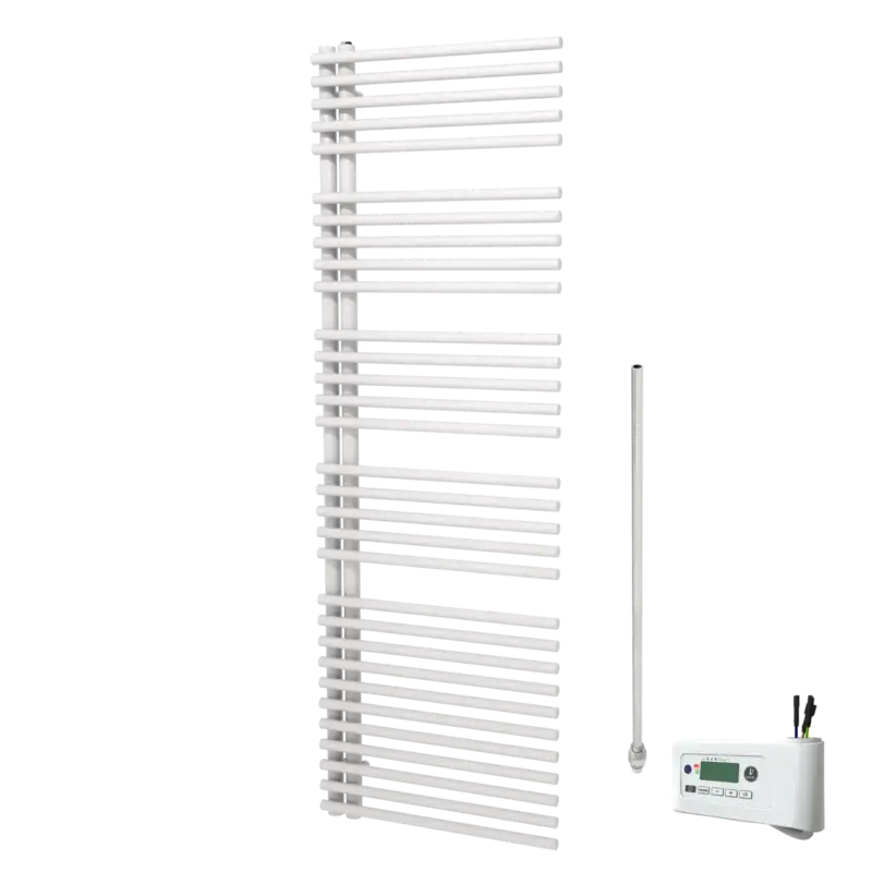 Highlight Vipera Nevada Einzel Handtuchheizkörper 60 x 180 cm Elektrische Heizung weiß glänzend Seitenanschluss 750W, inkl. Widerstand