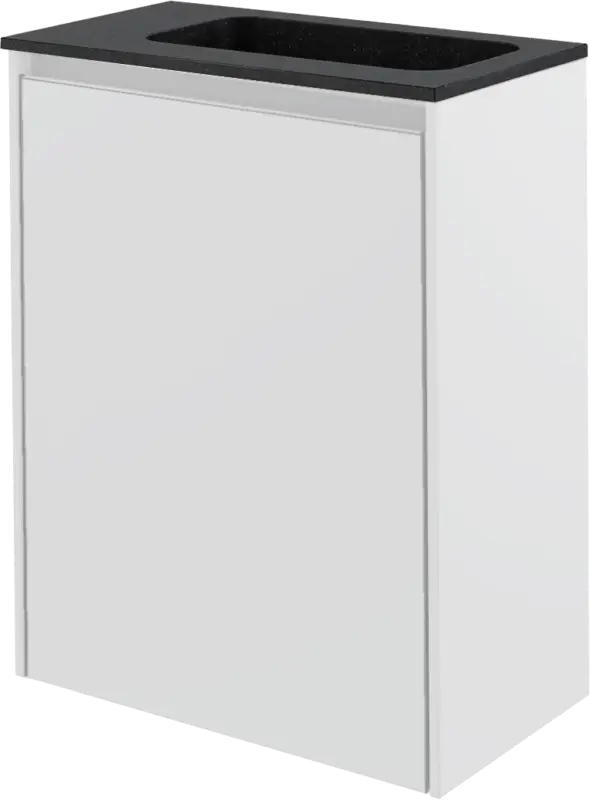 Sichere Zahlung Storke Edge hängendes WC-Möbel-Set, 40 x 22 cm, weiß matt, mit Fina Waschtisch in mattem Quarz