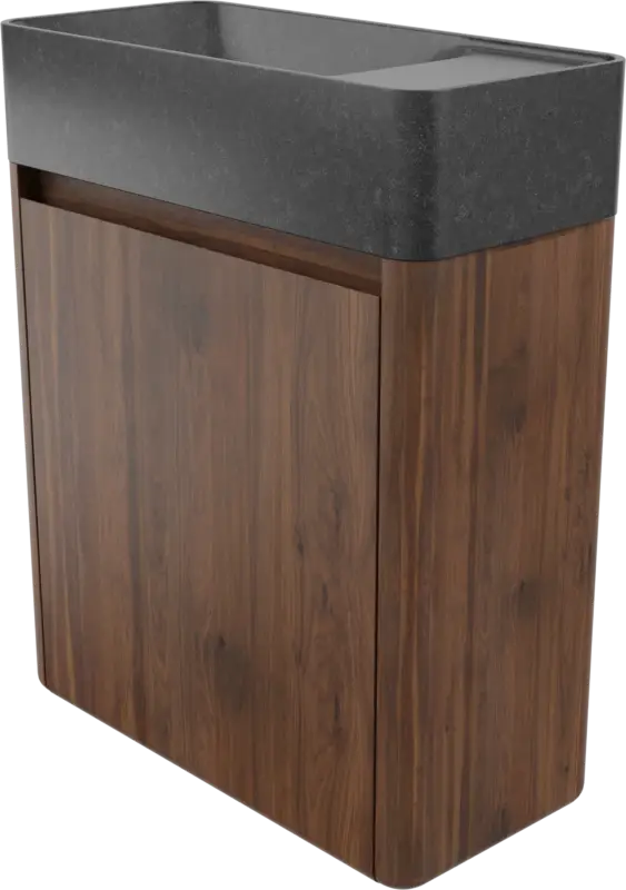 Neu Balmani Fara hängendes WC-Möbel-Set, 45 x 22 cm, amerikanischer Nussbaum, mit Fara Waschtisch in poliertem Granit