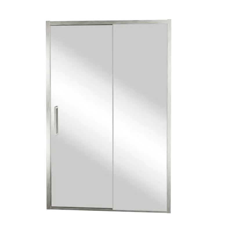 Geprüft Balmani Senses Design Dusche Schiebetür, Rechts, 140 cm x 210 cm, Reflex-Spiegelglas, Profil Brushed CoolMetal