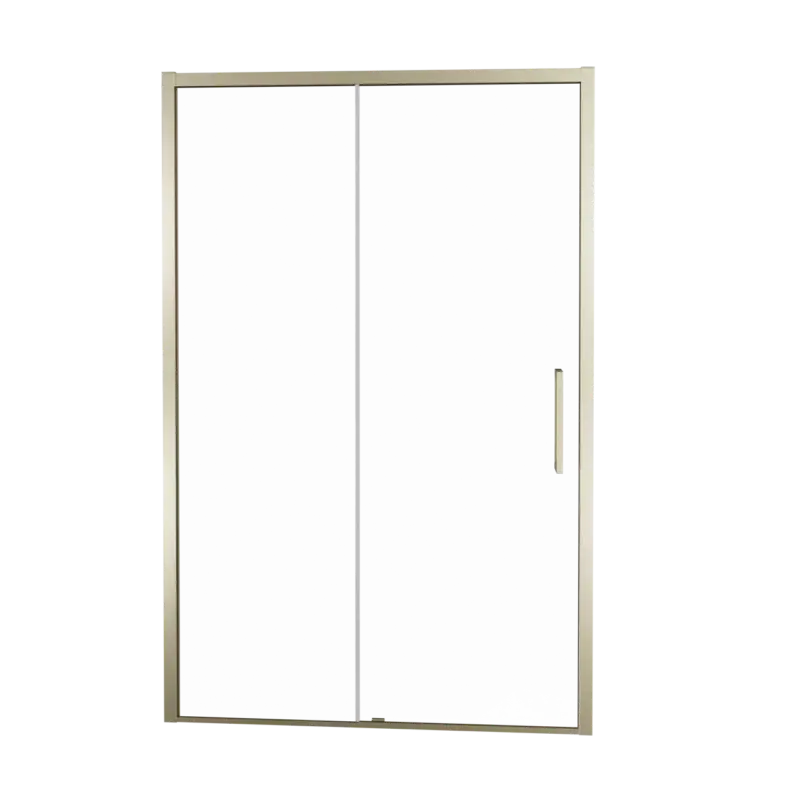 Balmani Senses Design Dusche Schiebetür, umkehrbar, 160 cm x 210 cm, Klarglas, Profil Brushed Champagner Gold Saisonangebot