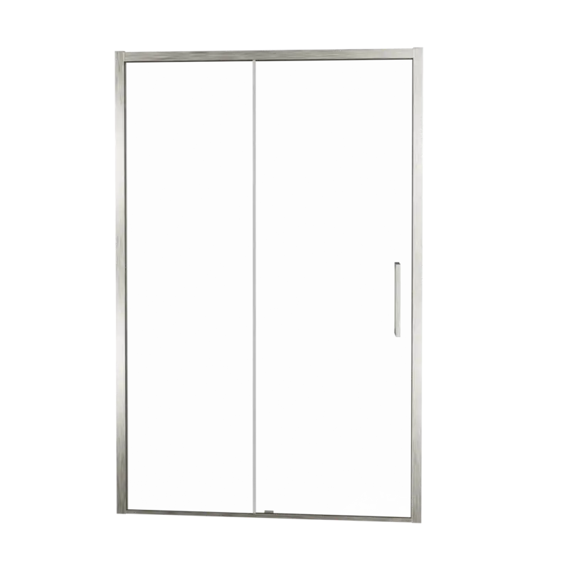 Heißes Angebot Balmani Senses Design Dusche Schiebetür, umkehrbar, 160 cm x 210 cm, Klarglas, Profil Brushed CoolMetal