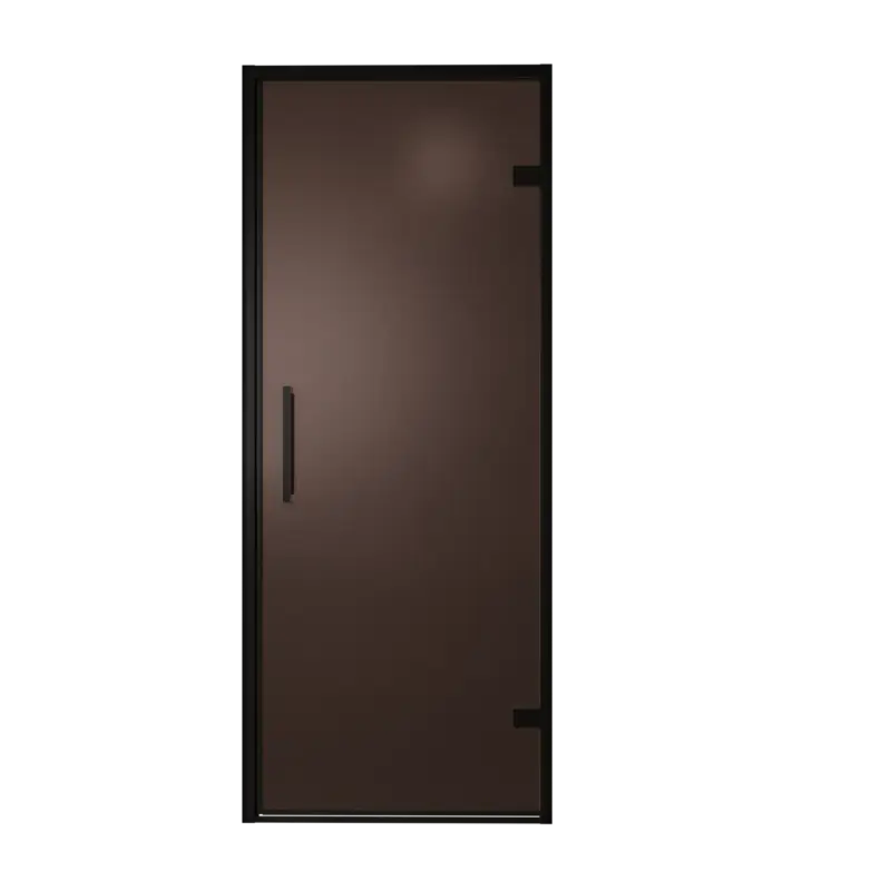 Balmani Senses Design Dusche Drehtür, Rechts, 90 cm x 210 cm, Bronze, Profil Schwarz Direkt Vom Hersteller