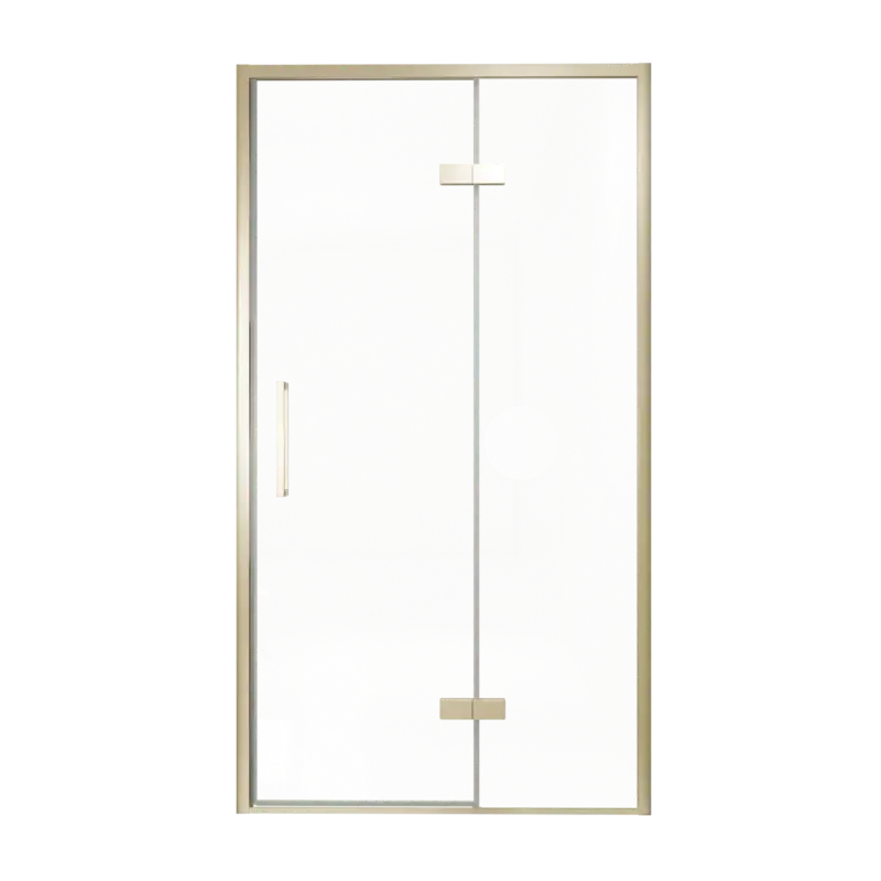 Versand Am Gleichen Tag Balmani Senses Design Dusche Drehtür, Rechts, 120 cm x 210 cm, Klarglas, Profil Brushed Champagner Gold