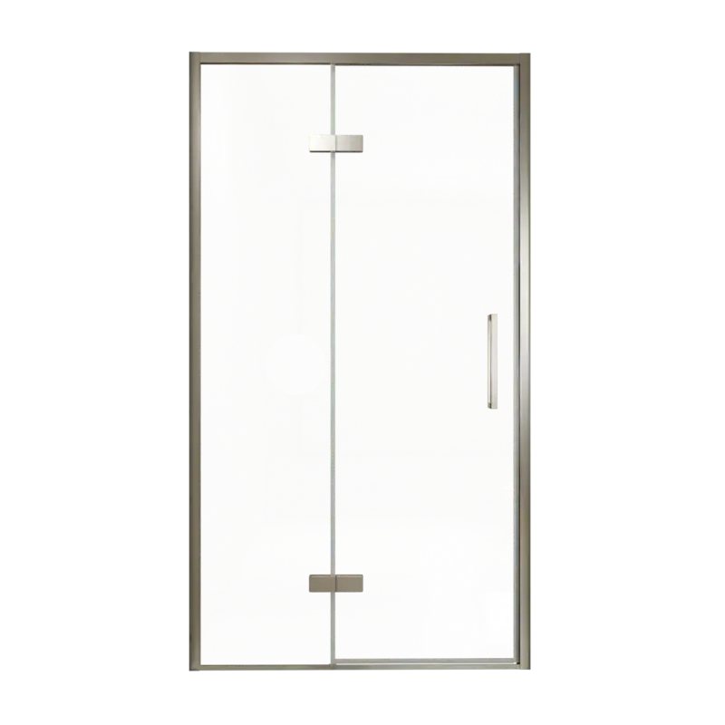 Balmani Senses Design Dusche Drehtür, Links, 120 cm x 210 cm, Klarglas, Profil Brushed GunMetal Geprüft