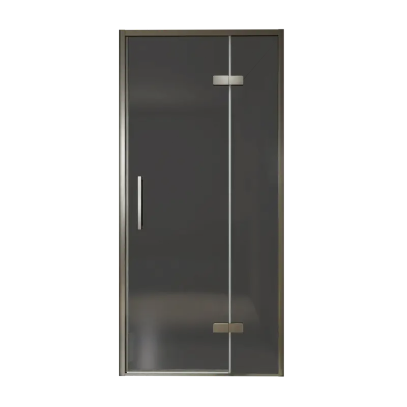 Balmani Senses Design Dusche Drehtür, Rechts, 100 cm x 210 cm, Rauchglas, Profil Brushed GunMetal Echt