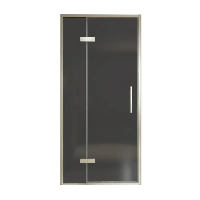 Schnäppchen Balmani Senses Design Dusche Drehtür, Links, 100 cm x 210 cm, Rauchglas, Profil Brushed CoolMetal