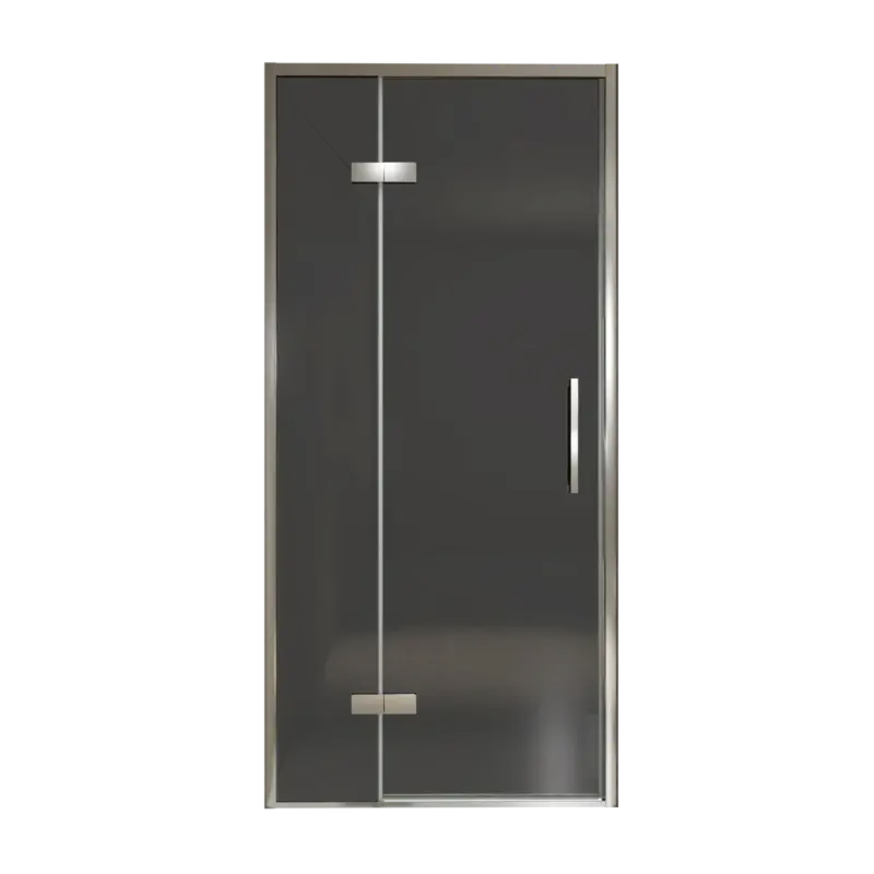 Billig Balmani Senses Design Dusche Drehtür, Links, 100 cm x 210 cm, Rauchglas, Profil Chrom
