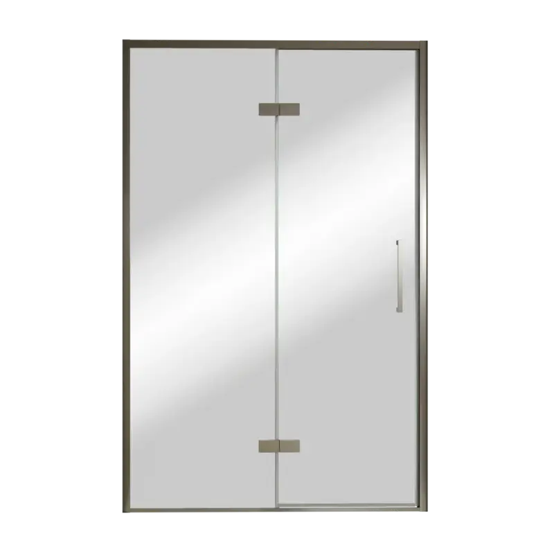 Sale Balmani Senses Design Dusche Drehtür, Links, 140 cm x 210 cm, Reflex-Spiegelglas, Profil Brushed GunMetal