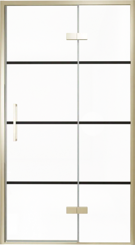 Balmani Senses Design Dusche Drehtür, Rechts, 120 cm x 210 cm, Lined, Profil Brushed Champagner Gold, inklusive Coating Garantierte Lieferung