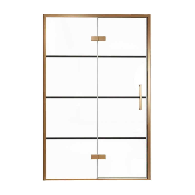 Günstig Balmani Senses Design Dusche Drehtür, Links, 140 cm x 210 cm, Lined, Profil Brushed Rosegold, inklusive Coating