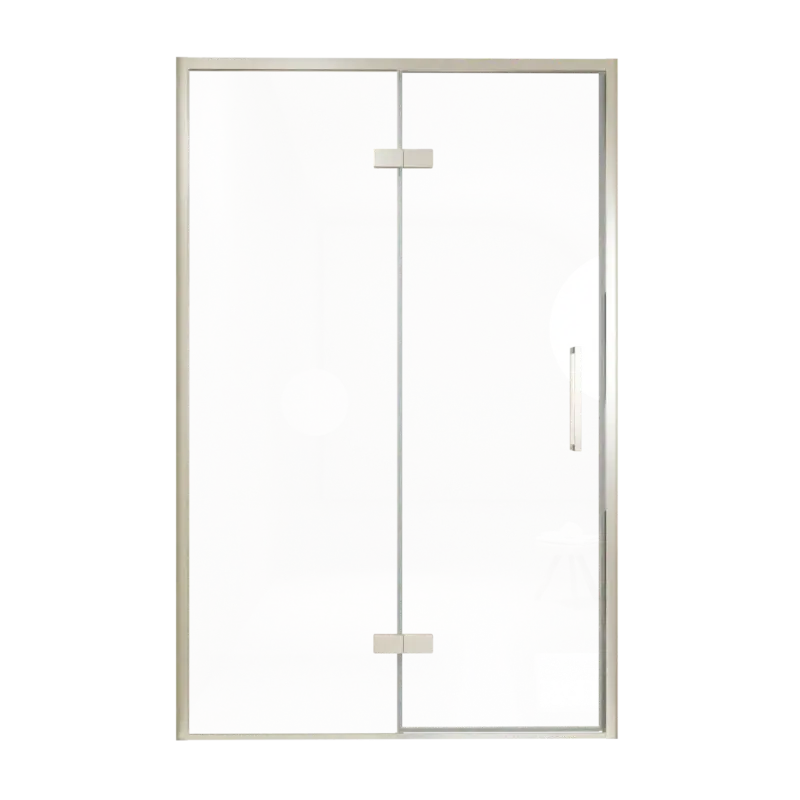 Balmani Senses Design Dusche Drehtür, Links, 140 cm x 210 cm, Klarglas, Profil Brushed CoolMetal, inklusive Coating Sonderaktion