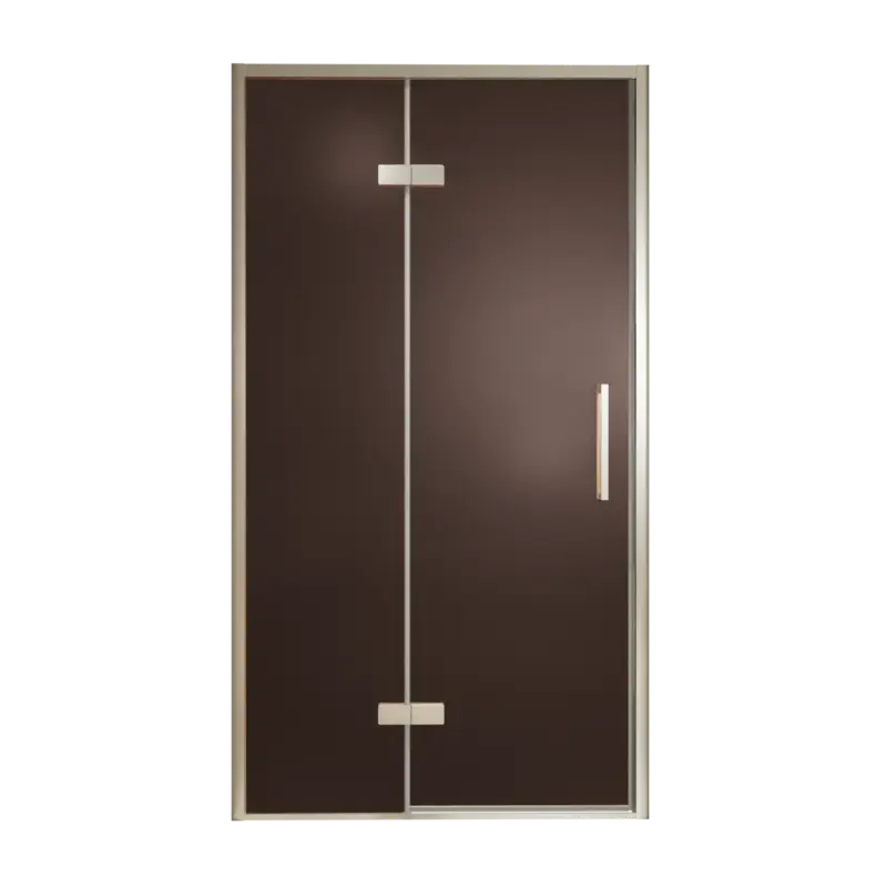 Wochenendangebot Balmani Senses Design Dusche Drehtür, Links, 120 cm x 210 cm, Bronze, Profil Brushed CoolMetal, inklusive Coating