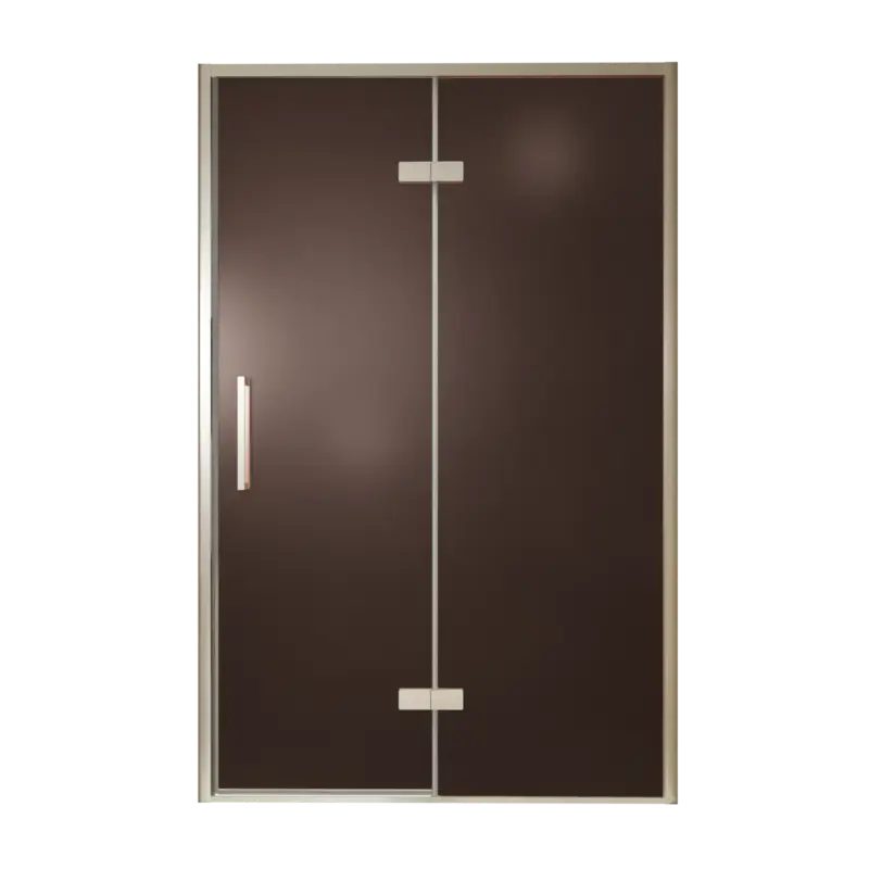 Balmani Senses Design Dusche Drehtür, Rechts, 140 cm x 210 cm, Bronze, Profil Brushed CoolMetal, inklusive Coating Sonderangebot