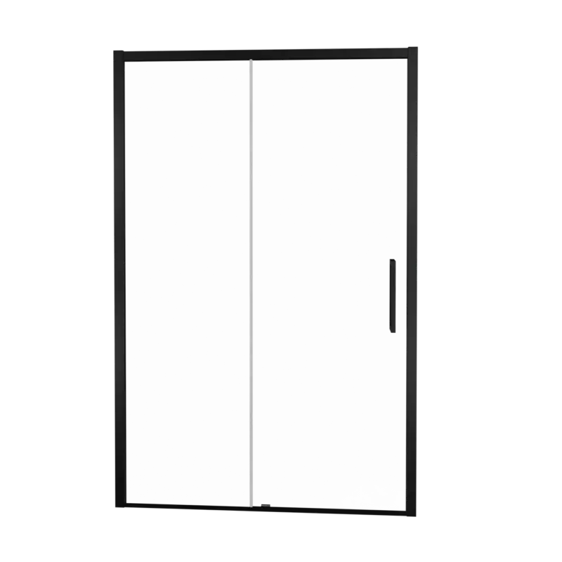 Mega-Angebot Balmani Senses Design Dusche Schiebetür, umkehrbar, 140 cm x 210 cm, Klarglas, Profil Schwarz, inklusive Coating