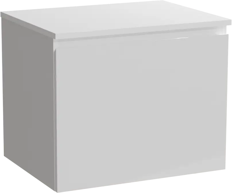 Heißes Angebot Linie Lado hängendes Möbelstück Set: 60 x 46 cm, Weiß glänzend, mit Lado Einzel Waschtischplatte, Marmorkomposit Weiß glänzend