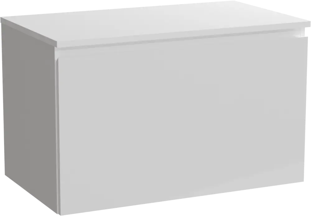Linie Lado hängendes Möbelstück Set: 80 x 46 cm, Weiß glänzend, mit Lado Einzel Waschtischplatte, Marmorkomposit Weiß glänzend Angebot