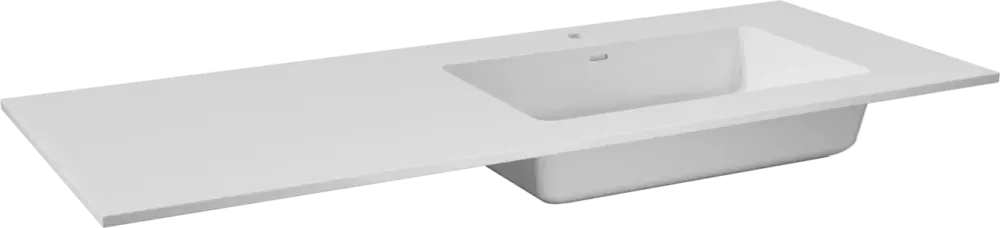 Must-Have Storke Bilia Waschtisch, rechts, Marmorkomposit glänzend, 130 x 52 cm, Schrankkombination 45 cm
