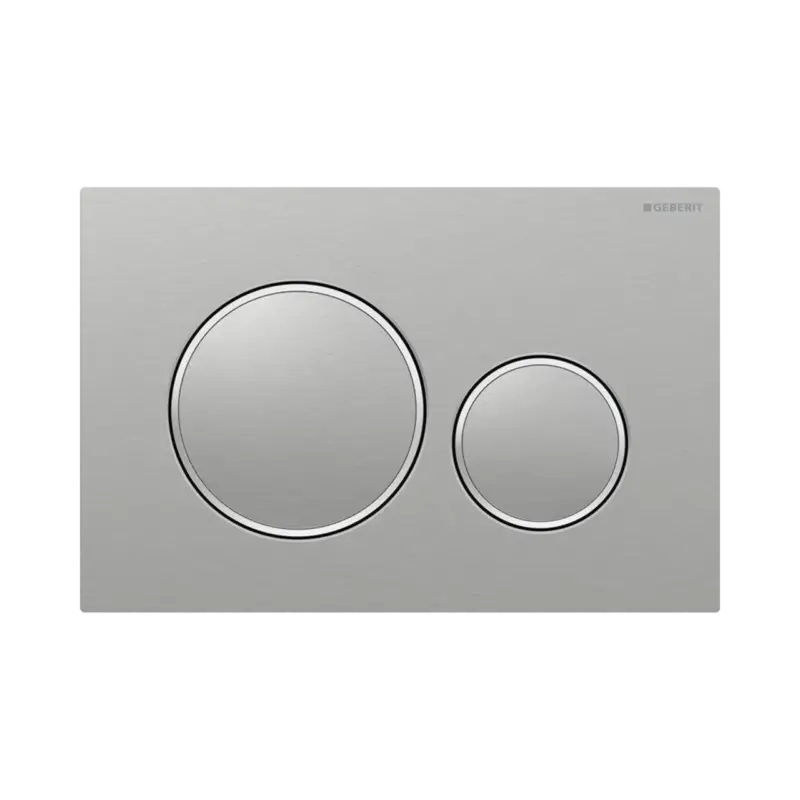 Knallerangebot Sigma20 Betätigungsplatte verschraubbar, rund, Brushed Inox/inox glänzend für Sigma UP320 und UP720 Einbauspülkasten